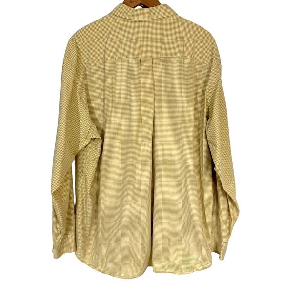 JCrew Micro Check Yellow Long Sleeve Cotton Button Down Shirt Size XL - Picture 8 of 13